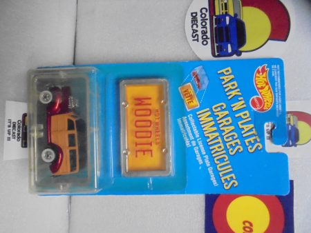 1989 HOT WHEELS PARK N PLATES RUBY RED WOODIE INTERNATIONAL CARD Sale