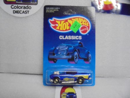 1986 HOT WHEELS CLASSIC BLUE 57 CHEVY UNPUNCHED CARD For Cheap