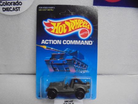 1986 HOT WHEELS ACTION COMMAND ROLL PATROL JEEP CJ7 UNPUNCHED CARD For Sale