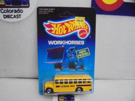 1988 HOT WHEELS WORKHORSES SCHOOL BUS UNPUNCHED CARD Discount