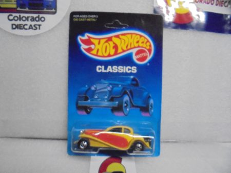 1988 HOT WHEELS CLASSIC YELLOW  37 BUGATTI UNPUNCHED CARD Online Sale