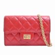 Chanel 2.55 leather - matelasse chain shoulder bag red on Sale