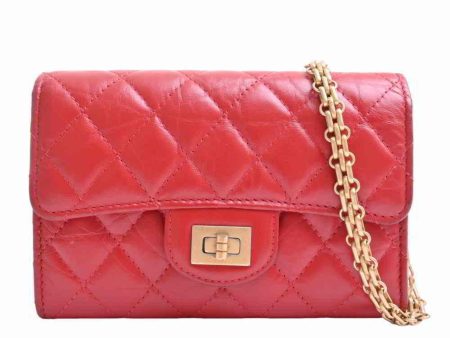 Chanel 2.55 leather - matelasse chain shoulder bag red on Sale