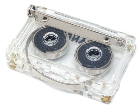 CHANEL Cassette Tape Brooch Pin Clear 04P 66451 Hot on Sale