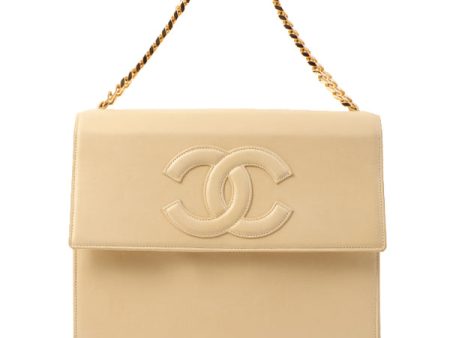 Chanel Around 1997 Made Cc Mark Stitch Logo Chain Top Handle Bag Beige Fashion