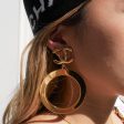 CHANEL CC Hoop Earrings Clip-On Gold 10463 Cheap