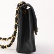 Chanel Around 1985???1990 Made Silk Satin Circle Turn-Lock Chain Bag Black Cheap