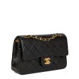 Chanel Black Quilted Lambskin Vintage Small Classic Double Flap Bag Cheap