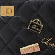 Chanel 2.55 Embroidered Chain Clutch Shoulder Bag Leather Black Supply