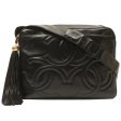 Chanel Around 1995 Made 3 Cc Mark Stitch Fringe Shoulder Bag Black Discount