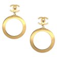 CHANEL CC Hoop Earrings Clip-On Gold 10463 Cheap