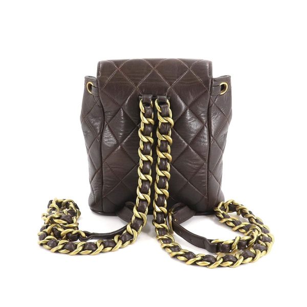 Chanel matelasse chain mini backpack rucksack leather brown gold metal fittings miniduma Hot on Sale