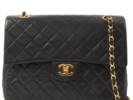 Chanel Around 1990 Made Classic Flap Turn-Lock Chain Bag Black For Cheap