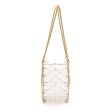 Chanel beads hand bag clear white gold metal fittings here mark on Sale