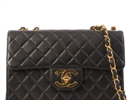 Chanel Around 1997 Made Classic Flap Chain Bag Jumbo Black Online