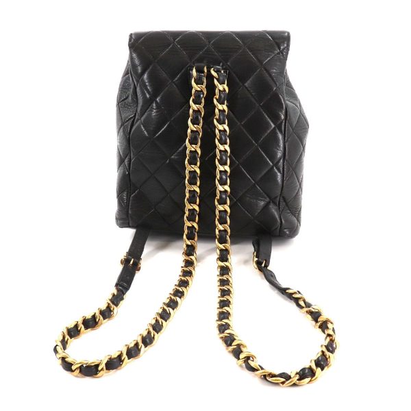 Chanel matelasse chain backpack rucksack leather black vintage gold metal fittings duma Matelasse Chain Backpack Discount