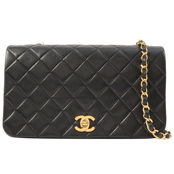 Chanel Around 1990 Made Full Flap Chain Bag 23Cm Black Hot on Sale