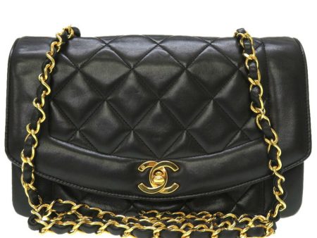 Chanel Diana 22 Small Lambskin Black Matelasse Cocomark Turnlock Shoulder Bag Online Hot Sale