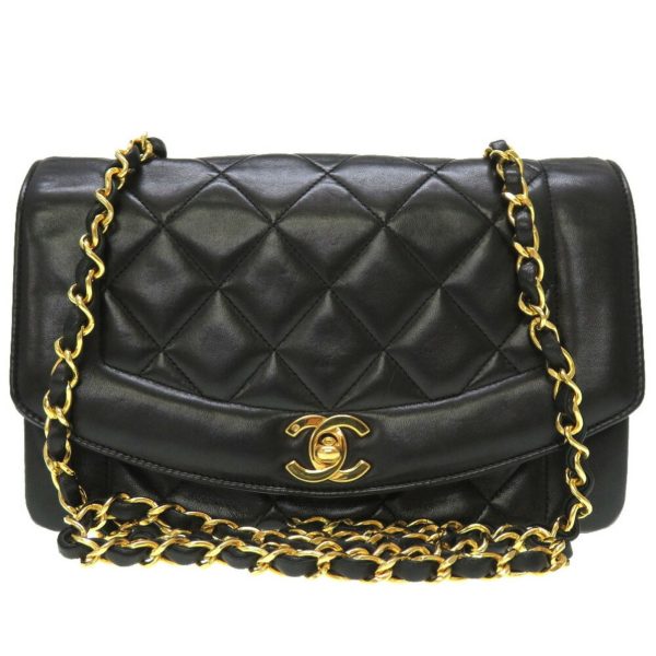 Chanel Diana 22 Small Lambskin Black Matelasse Cocomark Turnlock Shoulder Bag Online Hot Sale