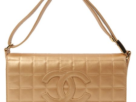 Chanel 2002 Made Big Coco Mark Stitch 2 Way Bag Bronze Cheap