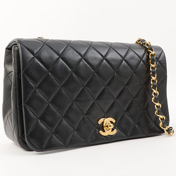 Chanel Around 1990 Made Full Flap Chain Bag 23Cm Black Hot on Sale