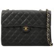 Chanel 2003 Made Caviar Skin Classic Flap Chain Bag Jumbo Black Online