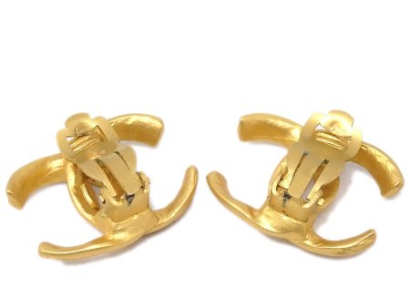 CHANEL CC Earrings Clip-On Gold 00T 97548 on Sale