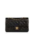 Chanel Black Quilted Lambskin Vintage Small Classic Double Flap Bag Cheap