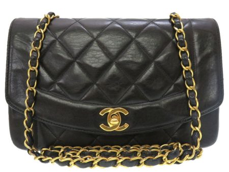 Chanel Diana 22 Small Matelasse Lambskin Black No.4 Gold Chain Shoulder Bag Sale