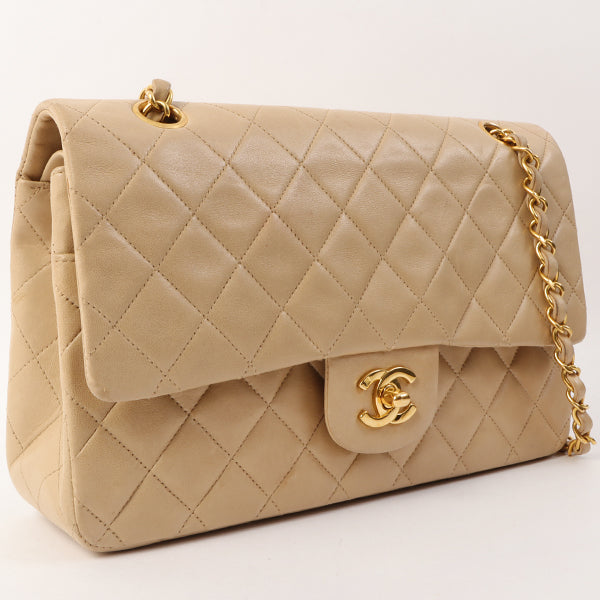 Chanel Around 1995 Made Classic Flap Chain Bag 25Cm Beige Supply