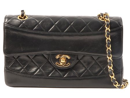 Chanel Around 1990 Made Design Flap Turn-Lock Chain Bag With Pouch Black Online Hot Sale