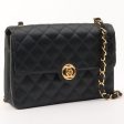 Chanel Around 1985???1990 Made Silk Satin Circle Turn-Lock Chain Bag Black Cheap