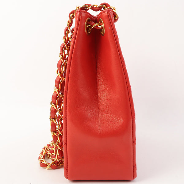 Chanel Around 1995 Made Paris Limited Cc Mark Plate 2Way Chain Bag Red For Sale