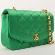 Chanel Around 1990 Made Silk Satin Diana Flap Bijou Chain Bag Mini Green Online Sale