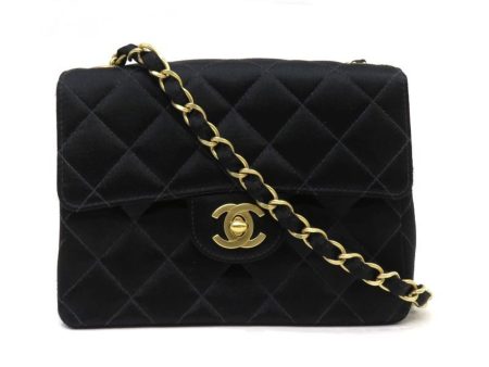 Chanel mini matelasse satin single flap chain shoulder bag black gold metal fittings 7 series Online Sale