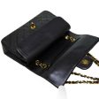 Chanel Matelasse 25 W Flap Chain Shoulder Bag Lambskin Leather Black Fashion