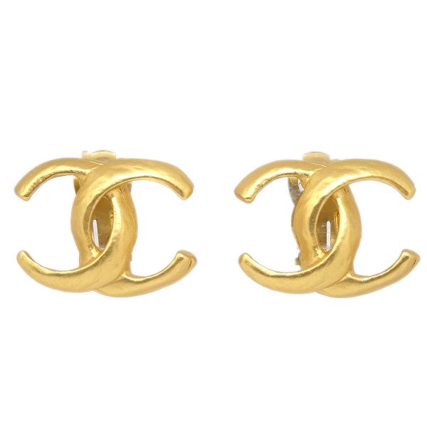 CHANEL CC Earrings Clip-On Gold 00T 97548 on Sale