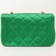 Chanel Around 1990 Made Silk Satin Diana Flap Bijou Chain Bag Mini Green Online Sale