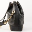 Chanel Around 1995 Made Caviar Skin 6 Cc Mark Plate Drawstring Shoulder Bag Black on Sale