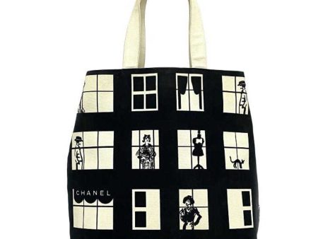 Chanel Tote Bag Windows Mademoiselle Cotton Canvas 8th CHANEL Window Ladies Print Discount