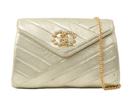 Chanel V Stitch Bijoux Cc Mark Chain Bag Gold Fashion