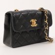 Chanel Around 1990 Made Straight Flap Turn-Lock Mini Chain Bag Black Online Hot Sale