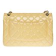 CHANEL Timeless Jumbo double flap shoulder bag in yellow patent leather, SHW Online Sale