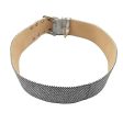 CHANEL - 08P Belt - Metallic Silver Diamond Perforated Logo Stamped - 80 32 For Sale