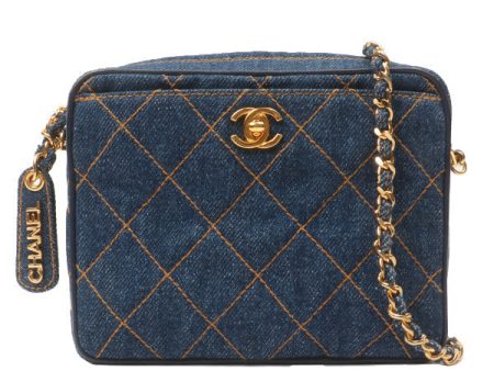 Chanel Around 1997 Made Denim Turn-Lock Mini Chain Bag Indigo Online Hot Sale