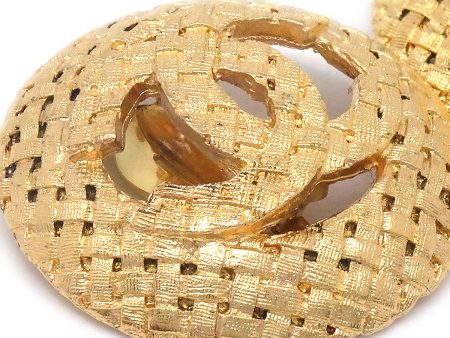 CHANEL 1994 Woven CC Circle Earrings Clip-On Gold 2889 27316 Sale