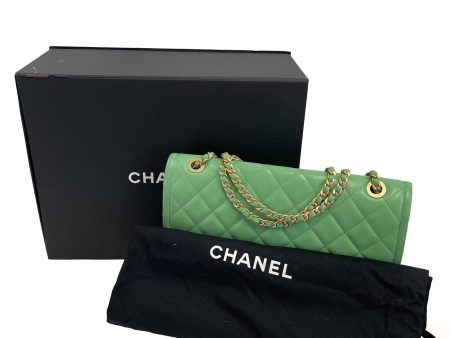 CHANEL - 2021 CC Medium Diamond Caviar Leather Mint Green Sweet Single Flap For Sale