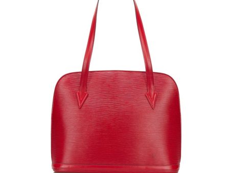 Louis Vuitton Epi Lussac Tote Bag Shoulder M52287 Castilian Red Leather Women s LOUIS VUITTON For Sale