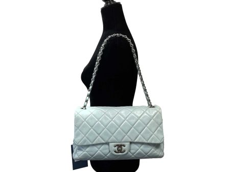 CHANEL - Baby Blue Seasonal CC Jumbo Single Flap - Lambskin   Ruthenium Hardware Online now