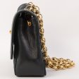 Chanel Around 1990 Made Leather Silk Satin Combination Design Flap Mini Bijou Chain Bag Black Online now